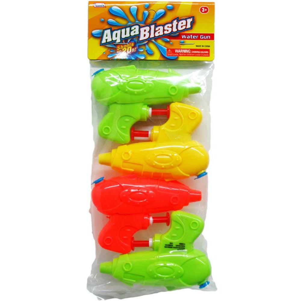 4Pc 3.75in Water Toy Gun In Poly Bag W/ Header - Toy World Inc