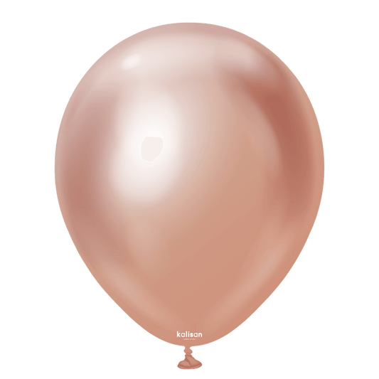 5 inch Kalisan Mirror Rose Gold Latex Balloons 100ct - Toy World Inc