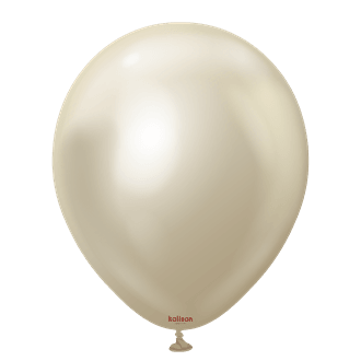 5 inch Kalisan Mirror White Gold Latex Balloons 100ct - Toy World Inc