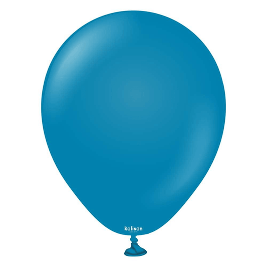 5 inch Kalisan Retro Deep Blue Latex Balloons 100ct - Toy World Inc