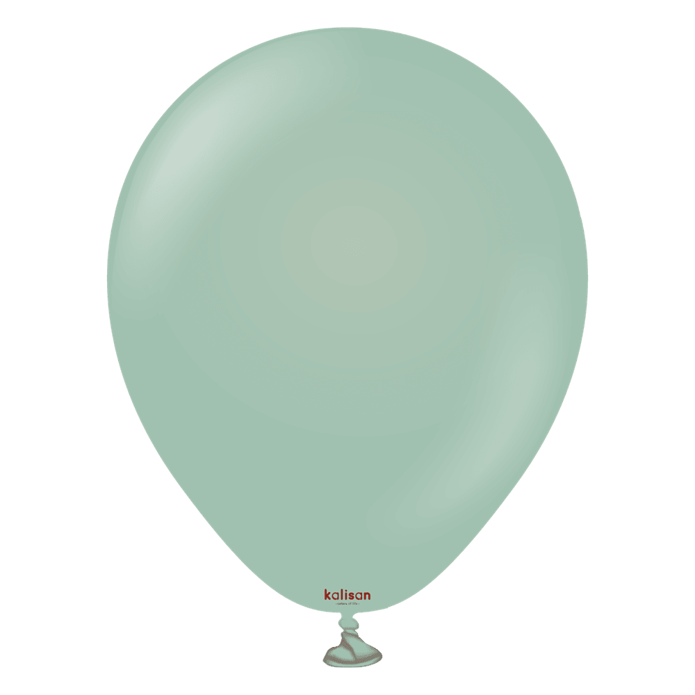 5 inch Kalisan Retro Winter Green Latex Balloons 100ct - Toy World Inc