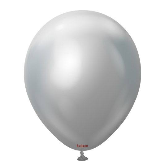 Kalisan 5 inch Mirror Silver Latex Balloons 100ct