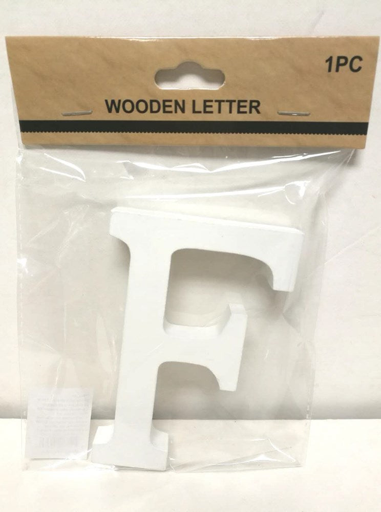 White Wood Letter F