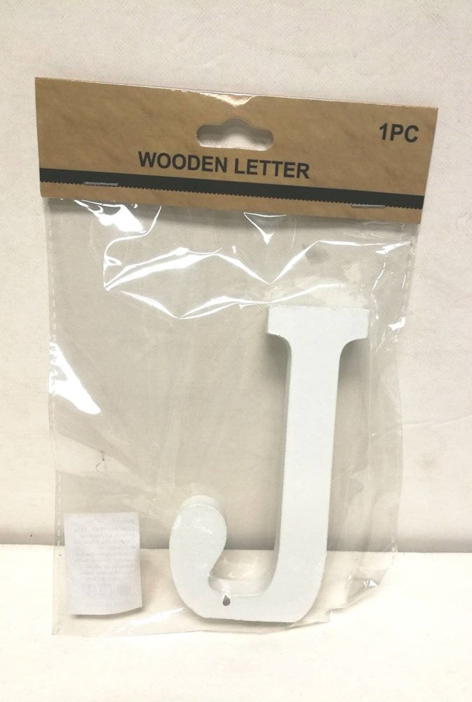 White Wood Letter J