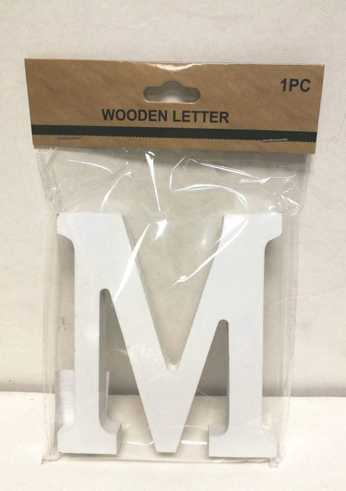 White Wood Letter M