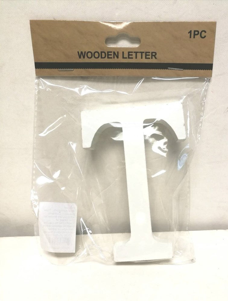 White Wood Letter T