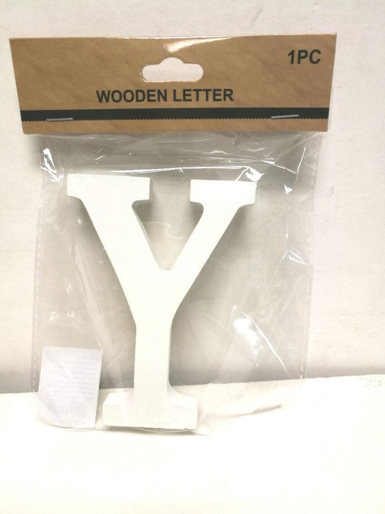White Wood Letter Y