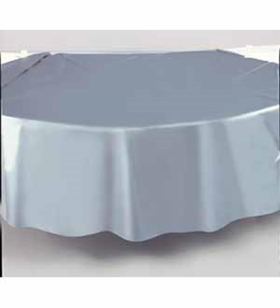 Silver Tablecover Round 84in Diameter