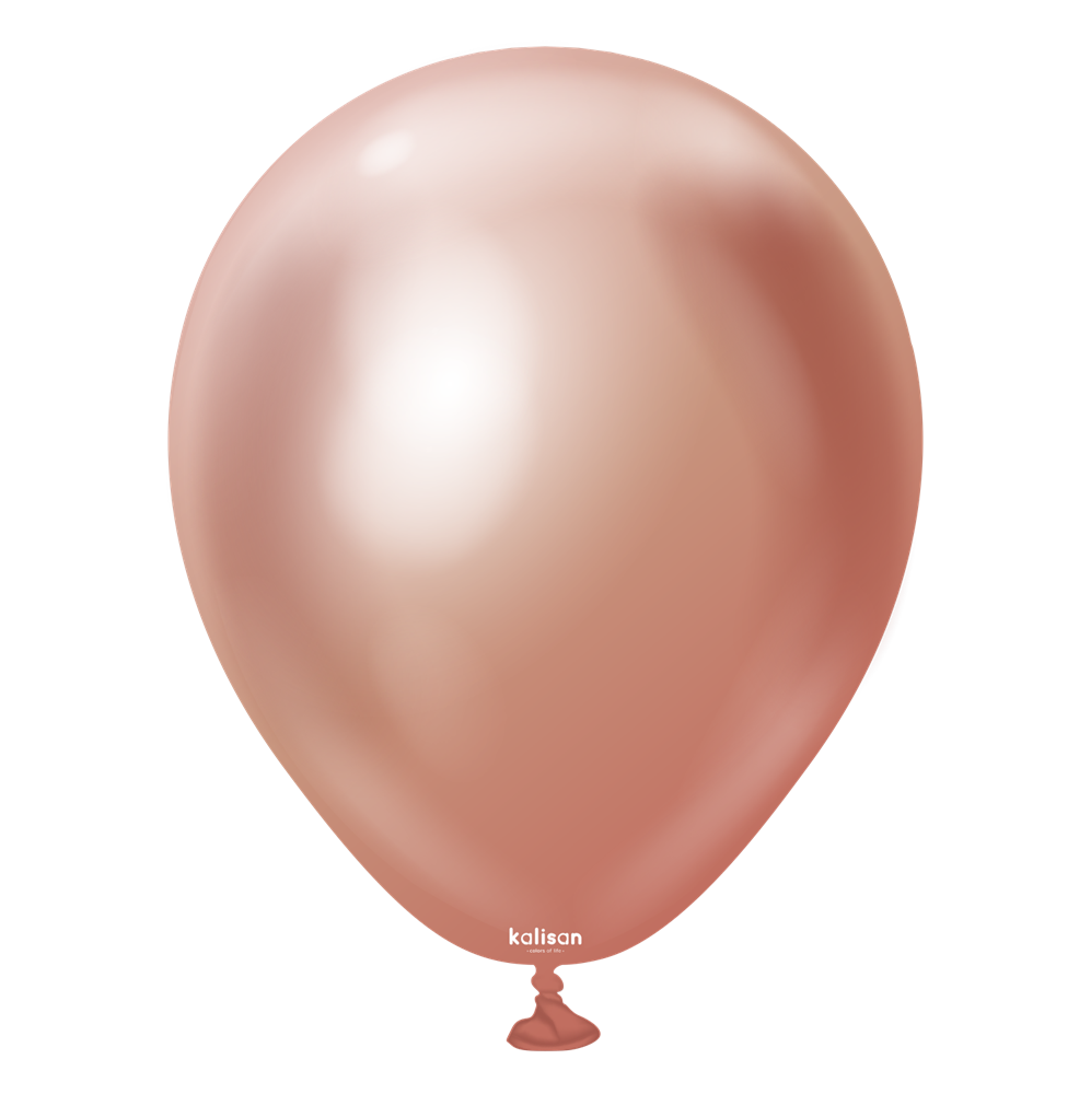 Kalisan 5 inch Mirror Rose Gold Latex Balloons 100ct