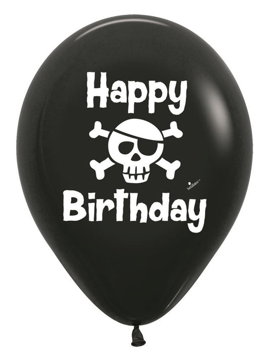 11 inch Sempertex Birthday Pirate Skull  Latex Balloons 50ct