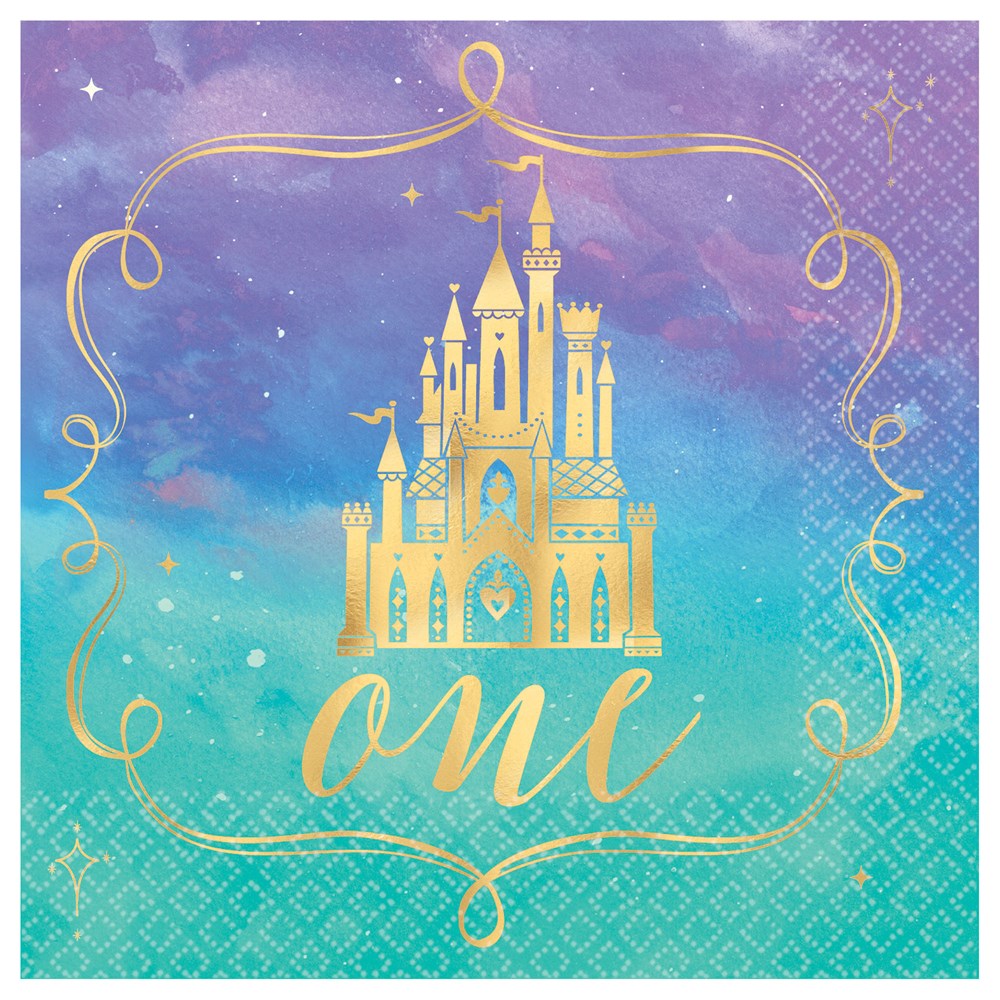 Disney Princess Once upon a time 1st Bday Beverage Napkin 16ct