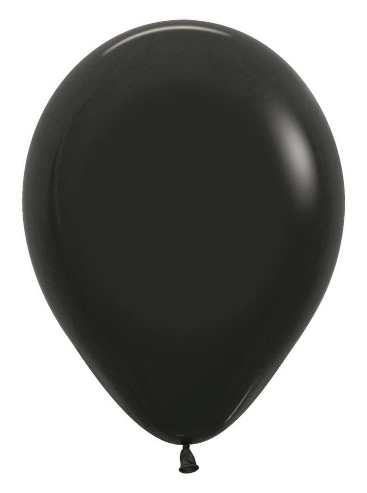 5 inch Sempertex Deluxe Black Latex Balloons 100ct