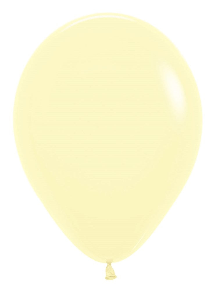 5 inch Sempertex Pastel Matte Yellow Latex Balloons 100ct