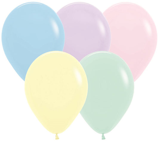 5 inch Sempertex Pastel Matte Assorted Latex Balloons 100ct