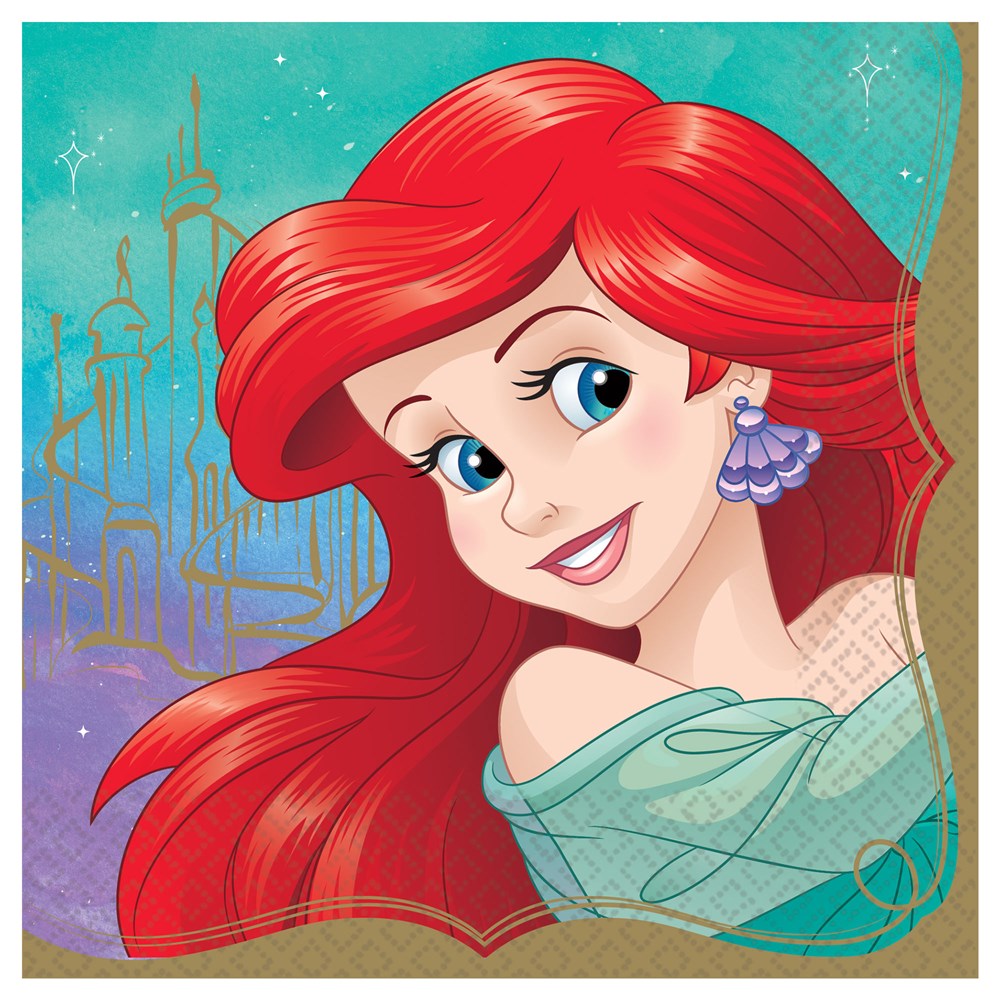 Disney Princess Érase una vez Almuerzo Servilleta Ariel 16ct