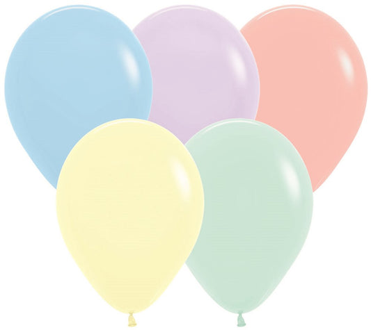 5 inch Sempertex Pastel Matte Assortment Latex Balloons 100ct