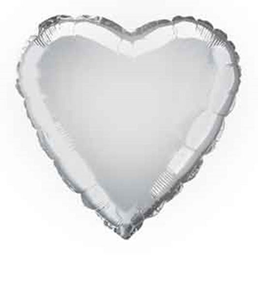 Foil Balloon 18in - Heart Silver