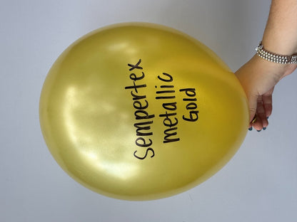 11 inch Sempertex Metallic Gold Latex Balloons 100ct