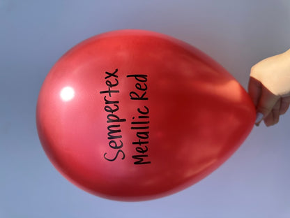 11 inch Sempertex Metallic Red Latex Balloons 100ct