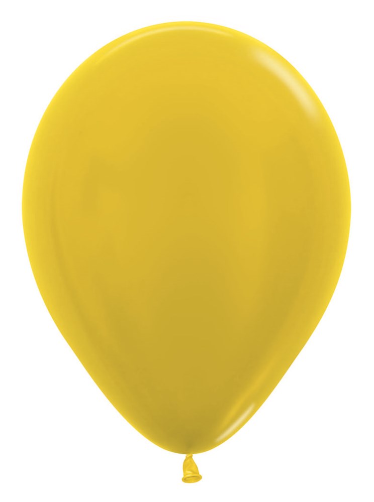 11 inch Sempertex Metallic Yellow Latex Balloons 100ct