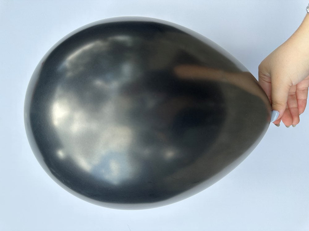 11 inch Sempertex Metallic Black Latex Balloons 100ct