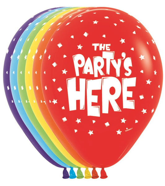 11 inch Sempertex The Party's Here  Latex Balloons 50ct