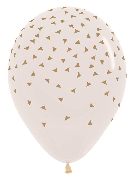 11 inch Sempertex Triangles Gold Latex Balloons All Over 50ct