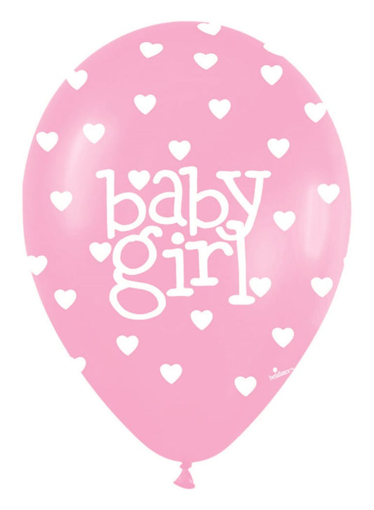 11 inch Sempertex Baby Girl Latex Balloons All Over Print 50ct