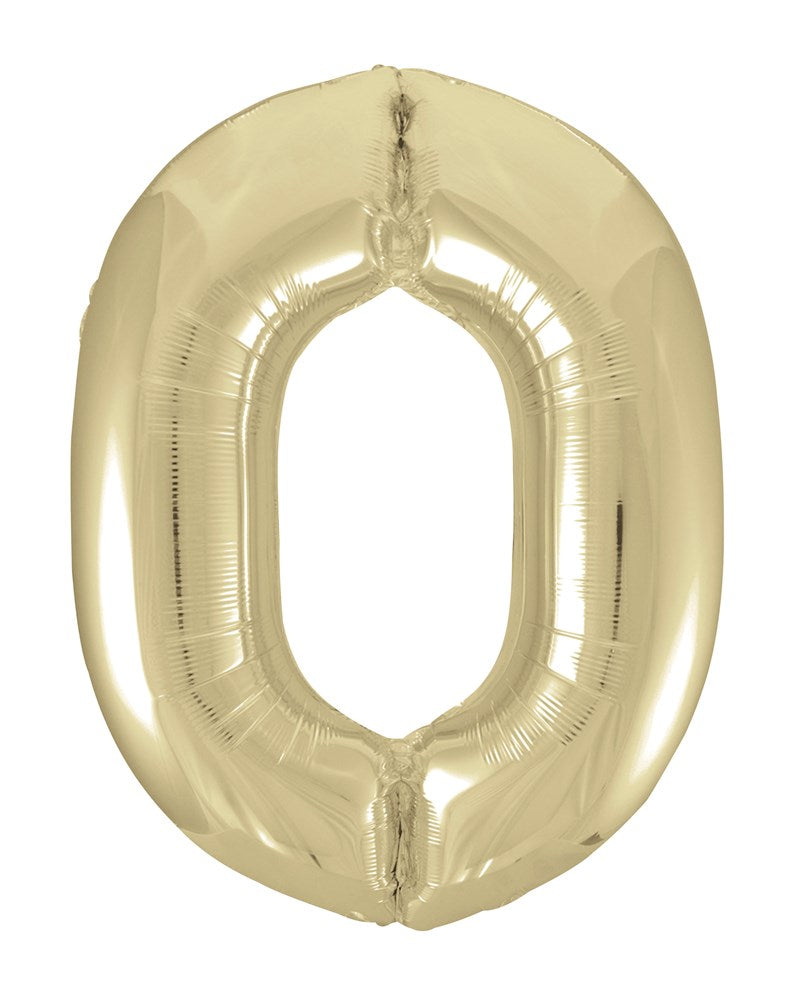 Jumbo Foil Number Balloon 34in Gold - 0