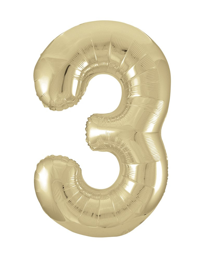 Jumbo Foil Number Balloon 34in Gold - 3