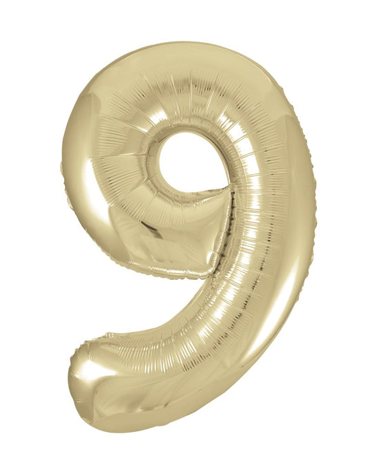 Jumbo Foil Number Balloon 34in Gold - 9