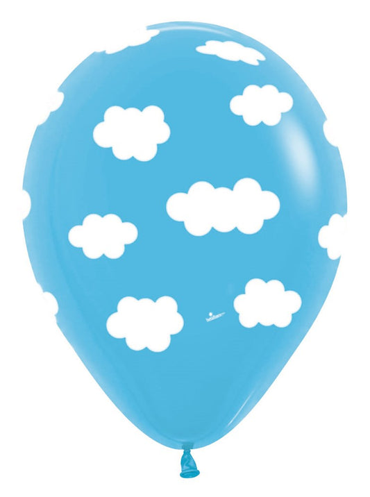 11 inch Sempertex Clouds Latex Balloons All Over Print 50ct