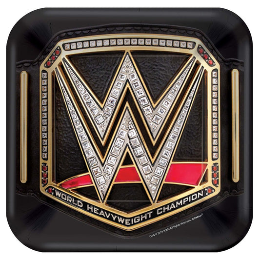 WWE Smash 7in Square Plate 8ct