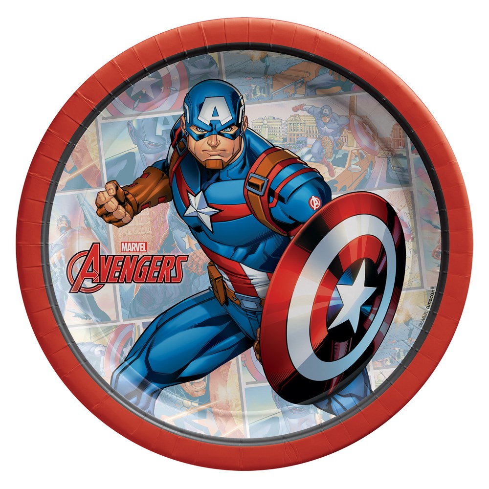 Marvel Powers Unite Captain American 7in Plate 8ct
