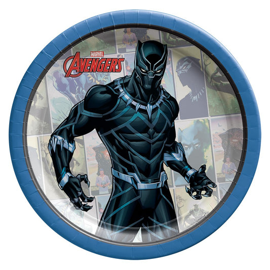 Marvel Powers Unite Pantera Negra 7in Plate 8ct