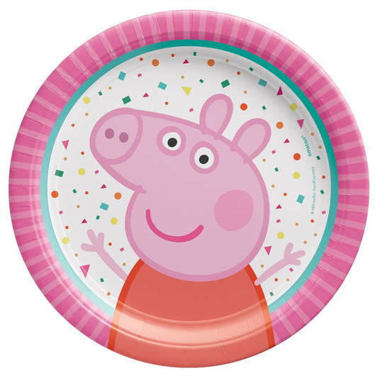 Peppa Pig Confetti Party 7in Round Plates 8ct