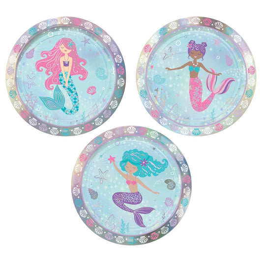 Shimmering Mermaids 7in Assorted Iridescent Round Plate