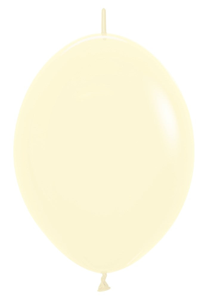 6 inch Sempertex Pastel Matte Yellow LINK-O-LOON 50ct