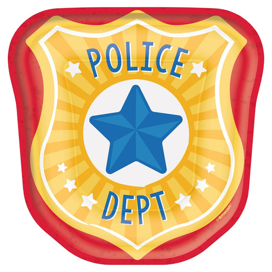 Police Badge Shaped Plate 7in