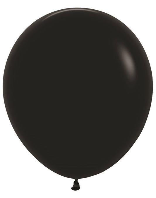 18 inch Sempertex Deluxe Black Latex Balloons 25ct