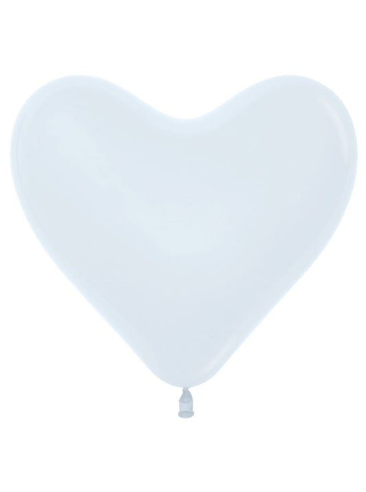 11 inch Sempertex Fashion White Heart Shape Latex Balloons 50ct