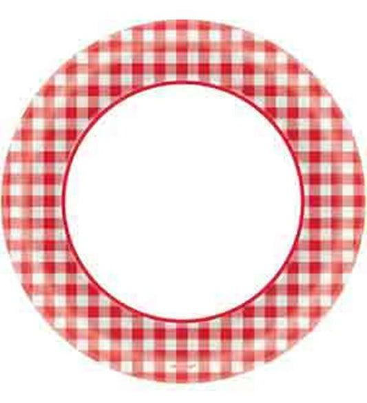 Gingham Picnic Plate 8.5in 40ct