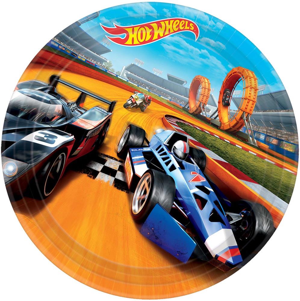 Hot Wheel Wild Racer Plate (L) 8ct
