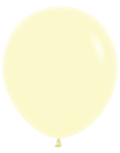 18 inch Sempertex Pastel Matte Yellow Latex Balloons 25ct