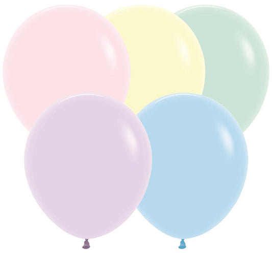 18 inch Sempertex Pastel Matte Assortment Latex Balloons 25ct