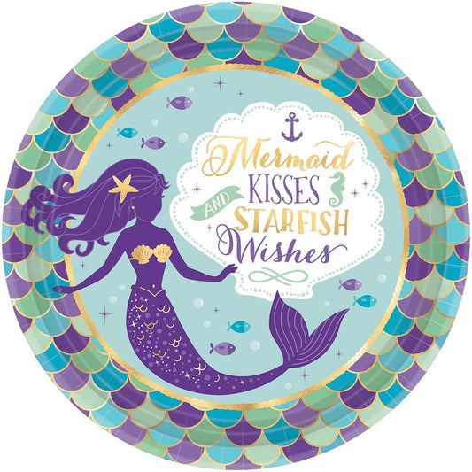 Little Mermaid Wishes Plate (L) 8ct