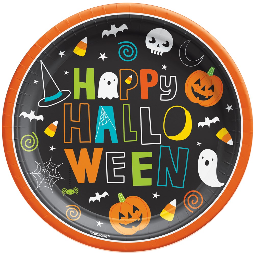 Hallo-Ween Friends Plate 9in 8ct