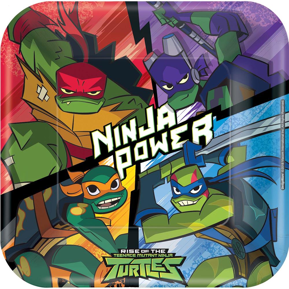 Rise of The Teenage Mutant Ninja Turtles Plate (L) 8ct