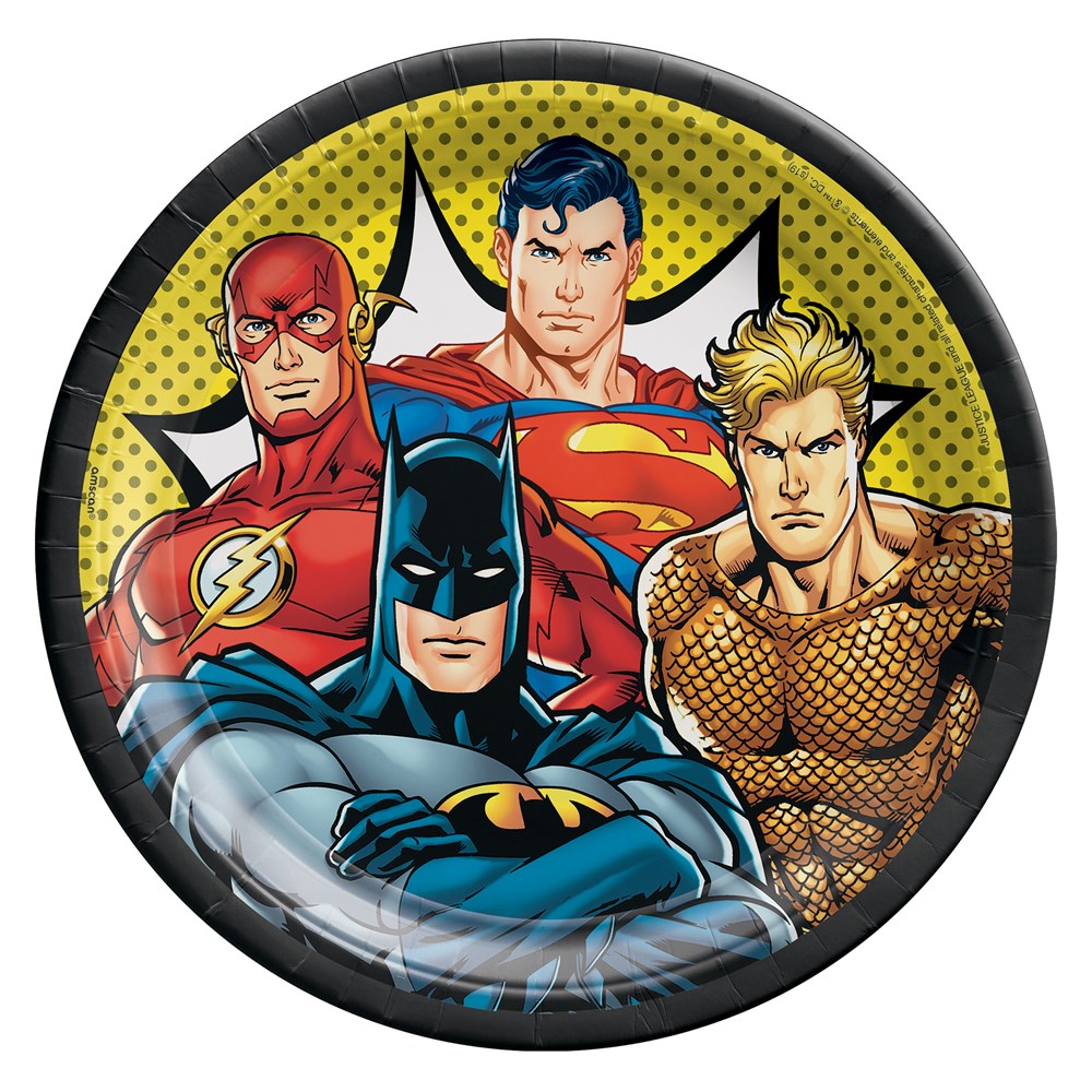 Heroes Unite Justice League 9in Plate 8ct