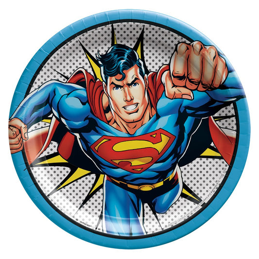 Superman 9in Plate 8ct